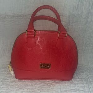 Pink Betsey Johnson Skill imprint handbag burse